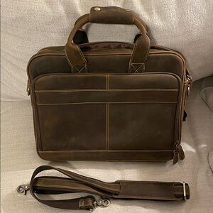 Elegant Brown Leather Briefcase for Men